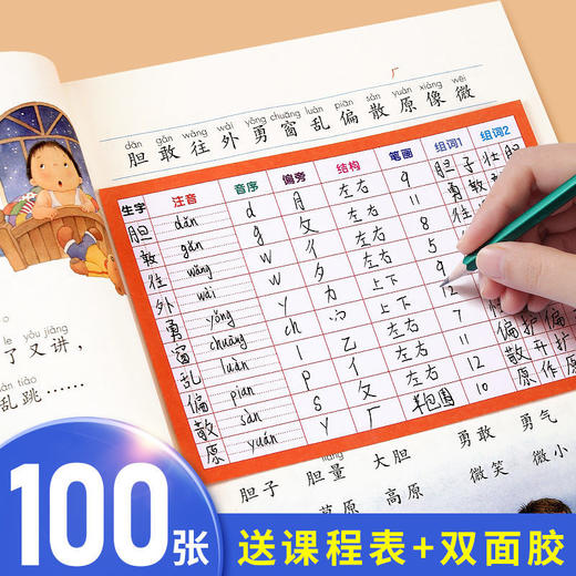 生字预习卡小学生语文通用一年级二年级三年级四五六上册下册笔画训练单词空白卡片双面小卡片生字表课前练习 商品图0