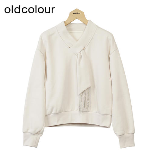 oldcolour纯色加绒卫衣冬季新款设计感百搭短款上衣女O44024450 商品图0