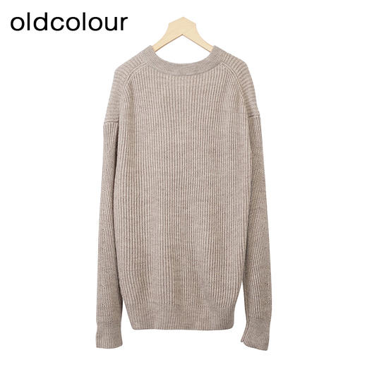 oldcolour针织套头衫冬季新款V领气质设计感百搭毛衣女O44052410 商品图3