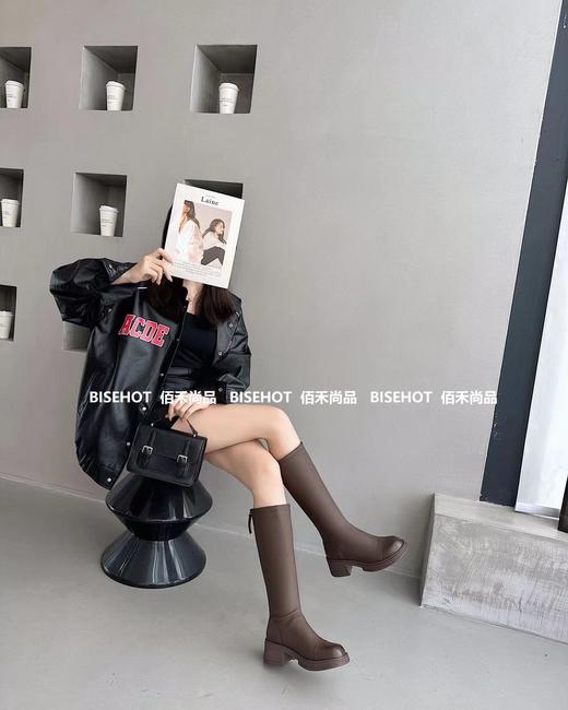 新品女士方根加绒百搭显高瘦腿高靴798B35508（W） 商品图8