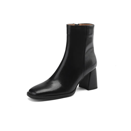 秋冬季新款，纯色真皮粗跟短筒时装靴DTN-A08-38 商品图14