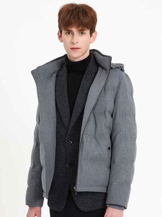 callisto灰色丝羊毛混纺羽绒服 FSFED063C 商品图0