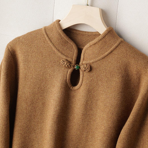 秋冬季新款，配大衣内搭打底裙新中式针织连衣裙女盘扣毛衣长裙CC-J319 商品图3