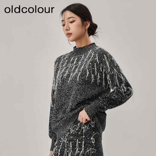 oldcolour冬季新款设计感小众气质宽松打底针织衫毛衣女O44052404 商品图0