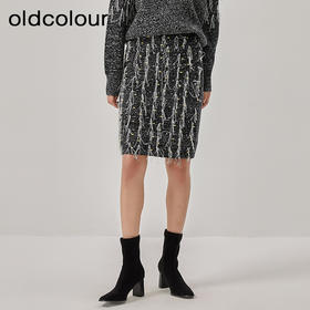 oldcolour冬季新款设计感时尚高腰显瘦遮胯短款半身裙女O44064405