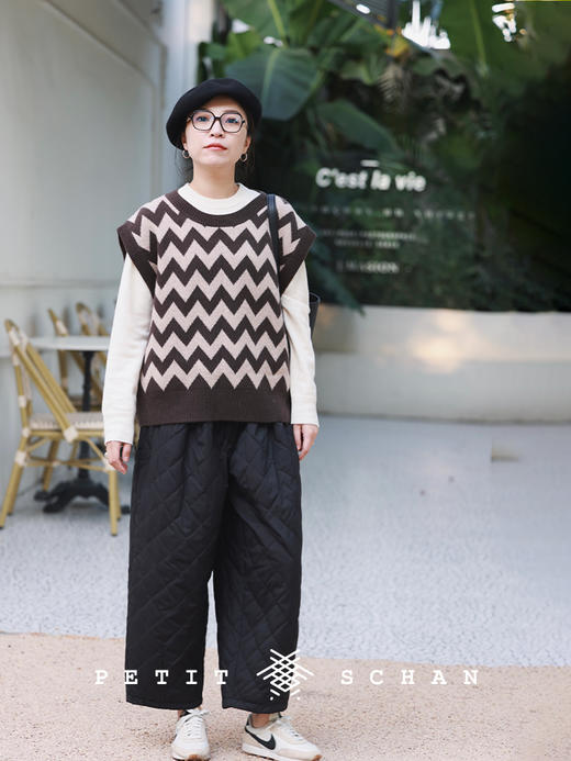 PETIT SCHAN小闪 CLO#164 camper 露营者 城市运动3M黑科技升级高效暖绒绗棉薄绒阔腿9分裤 商品图4