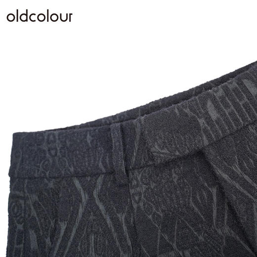 oldcolour黑色高腰短裤冬季新款印花简约百搭休闲裤女O42071221 商品图2