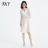 IWY/气质拼接杏色西装连衣裙女高级感下摆褶皱美容院前台工作服Q13327 商品缩略图0