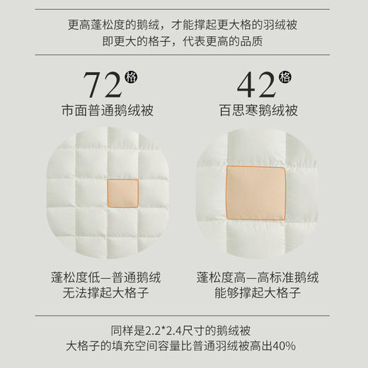 2023新款百思寒 95%白鹅绒羽绒被 超静音四季子母被150cm*210cm（下单现做7天发货） [福利品] 商品图2