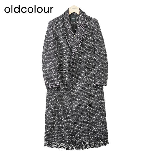 oldcolour黑色长款外套冬季新款高级感气质直筒大衣女O44153417 商品图0