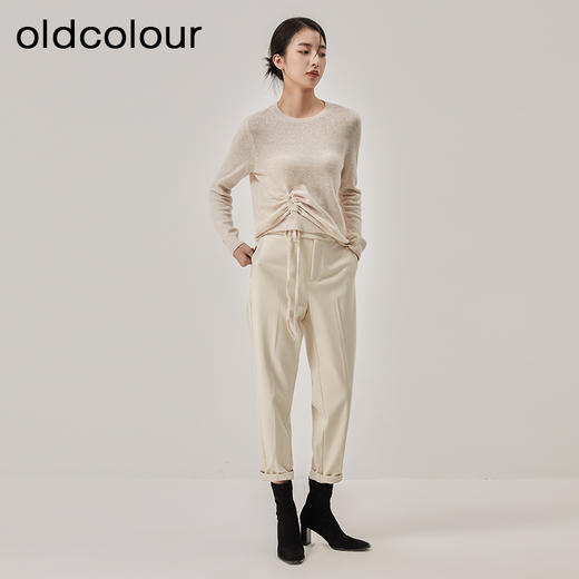 oldcolour冬季新款修身显瘦抽褶打底羊毛针织衫女O42052225 商品图4