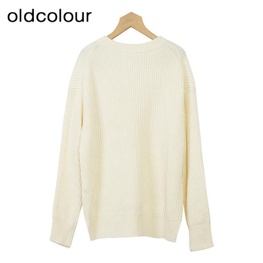 oldcolour针织套头衫冬季新款V领气质设计感百搭毛衣女O44052410 商品图1