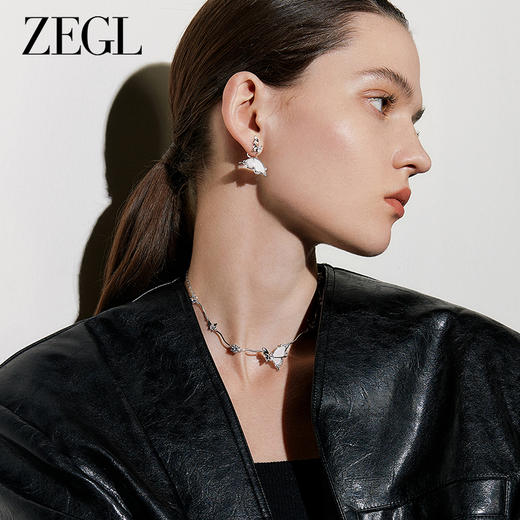 ZEGL设计师蝶语系列大蝴蝶耳环女高级感2023新款爆款耳钉银针耳饰 商品图2