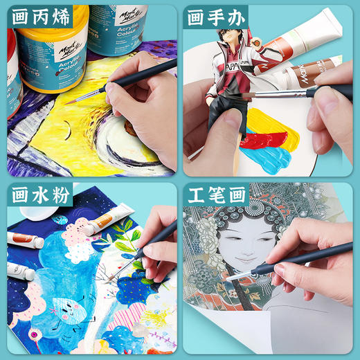 【福利】狼毫极细勾线笔学生常用软头绘画颜料国画水彩水粉面相笔毛笔特细画笔套装勾勒美术专用画画细学生用描边工笔 商品图4