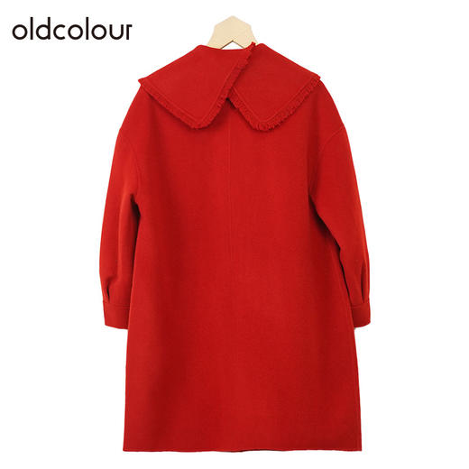 oldcolour纯羊毛大衣冬季新款娃娃领中长款毛呢外套女GO41155912 商品图3