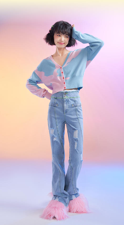 人物剪影撞色开衫 商品图3