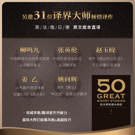 50：伟大的短篇小说们（37位文学巨匠，50篇必读经典，名家名作典藏版。31位权威译者齐齐献力，忠于原著，语言简洁精炼） 商品图4