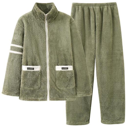 法兰绒男士睡衣加绒加厚保暖套装冬季新款宽松加大码珊瑚绒家居服 商品图4