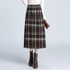 格纹中长款加绒毛呢包臀裙，冬款松紧腰通勤修身时尚半身裙MYX-23506 商品缩略图1