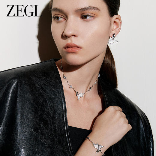 ZEGL设计师蝶语系列大蝴蝶耳环女高级感2023新款爆款耳钉银针耳饰 商品图1