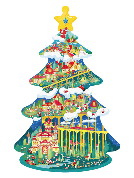 TOI图益拼图成人版359片减压解闷益智高难度手工玩具冬灯圣诞小镇 商品图1