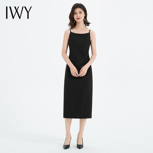 IWY/气质吊带连衣裙女秋冬百搭西装内搭时尚黑色无袖显瘦Q13317 商品图1