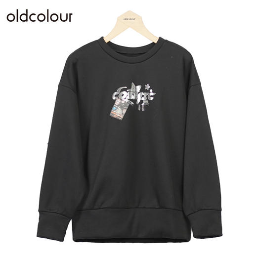 oldcolour休闲套头卫衣冬季新款宽松显瘦小个子上衣女O41024168 商品图0
