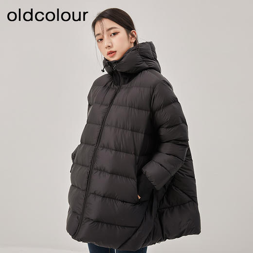oldcolour冬季新款加厚保暖立领连帽鸭绒羽绒服女O43092329 商品图2