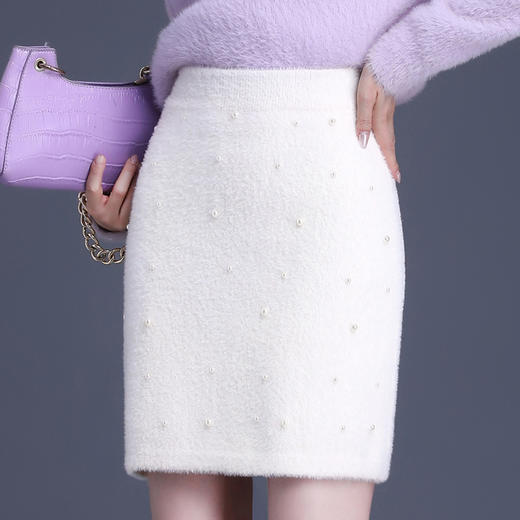 冬款简约包臀裙松紧腰小香风半身裙MYX-2783 商品图2