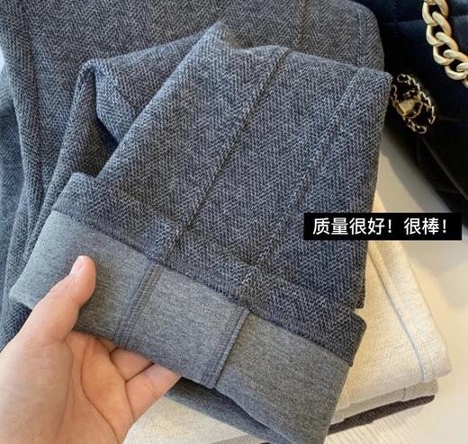 品质款！品质羊毛呢人字纹，冬季垂感高级感。高腰松紧窄版阔腿裤 商品图3