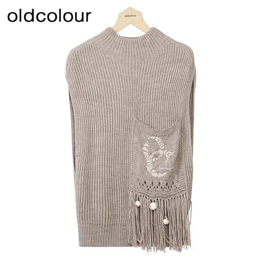 oldcolour毛织背心冬季新款设计感时尚半高领针织上衣女O44051411 商品图2