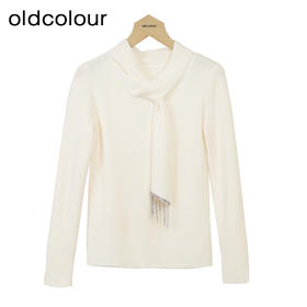 oldcolour纯色套头针织衫冬季新款设计感宽松打底毛衣女O44052441