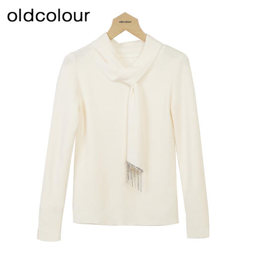 oldcolour纯色套头针织衫冬季新款设计感宽松打底毛衣女O44052441 商品图0