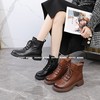 新品女士牛皮加绒软底软面女矮靴803B35517（W） 商品缩略图7