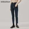 oldcolour冬季新款高腰显瘦弹力铅笔裤加厚深色牛仔裤女O44113429 商品缩略图2