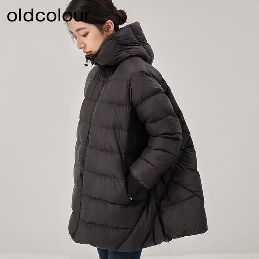 oldcolour冬季新款加厚保暖立领连帽鸭绒羽绒服女O43092329 商品图1