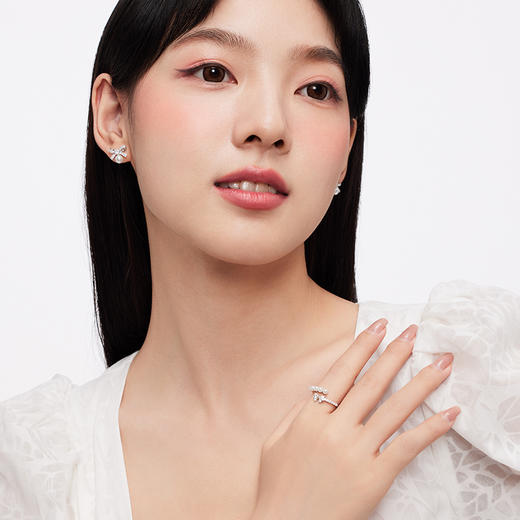 KADER卡蒂罗 流光蝴蝶结人造珍珠戒指 女开口小众设计2023年新款生日礼物 商品图4