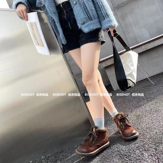 新品女士圆头美拉德系列加绒女矮靴653B35577（W） 商品图8