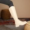 陈00 踩屎感! 软到爆 !厚底增高 圆头骑士靴女 显瘦弹力不过膝 长靴高筒靴1985-9 商品缩略图2