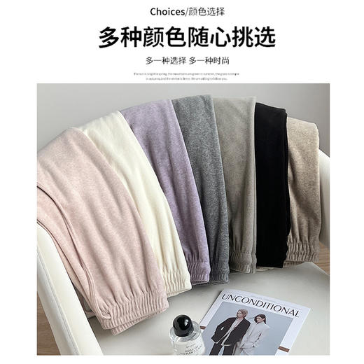 【柔软毛巾贴肤，温暖宽松阔腿】毛巾阔腿裤女加绒裤子，宽松高腰设计，慵懒休闲裤舒适又有型！垂感直筒拖地长裤，时尚百搭，带来梦幻般的穿搭体验。给你暖冬的同时，更展现你的流行态度！ 商品图2