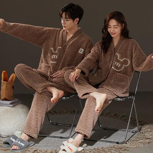 情侣睡衣秋冬款珊瑚绒2023新款男士女士加绒法兰绒可爱家居服冬季 商品图1