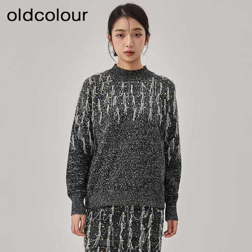 oldcolour冬季新款设计感小众气质宽松打底针织衫毛衣女O44052404 商品图1