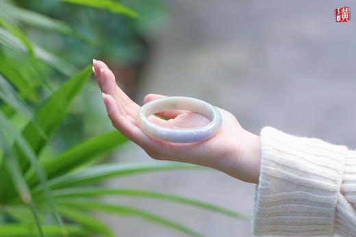 天然翡翠A货 春带彩手镯  圈口：57mm 商品图2
