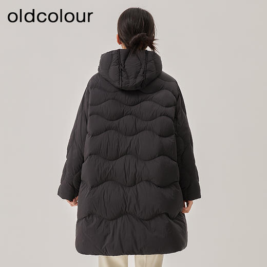 oldcolour冬季新款立体连帽廓形宽松长款羽绒服女O42093248 商品图4