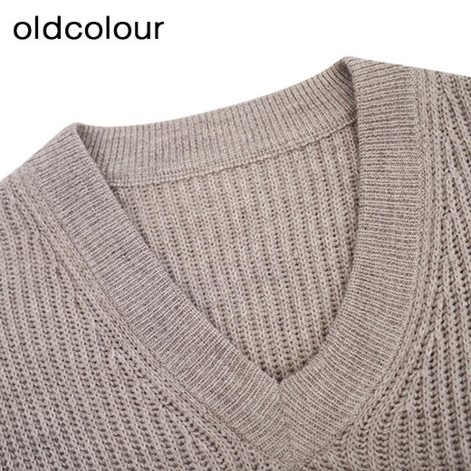 oldcolour针织套头衫冬季新款V领气质设计感百搭毛衣女O44052410 商品图4