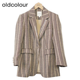 oldcolour复古西装外套冬季新款条纹直筒廓形气质上衣女O44048451