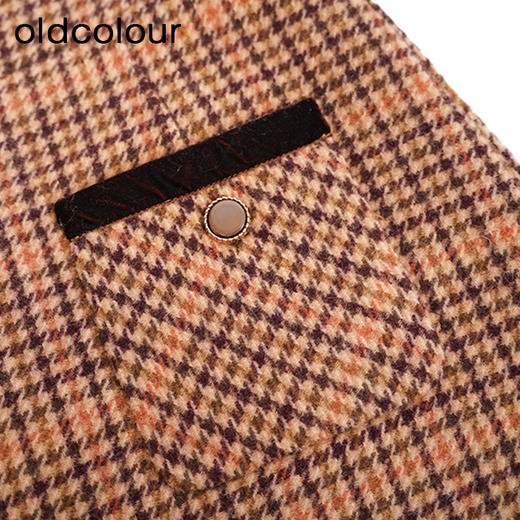 oldcolour复古高腰短裙冬季新款时尚气质格子百搭半身裙O42061272 商品图2