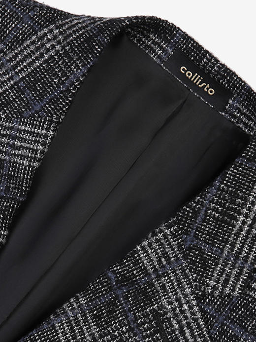 callisto蓝灰丝羊毛混纺休闲单衣 FSFJK122H 商品图1