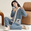 冬季法兰绒睡衣女长袖加绒加厚套装学生甜美可爱卡通珊瑚绒家居服 商品缩略图2