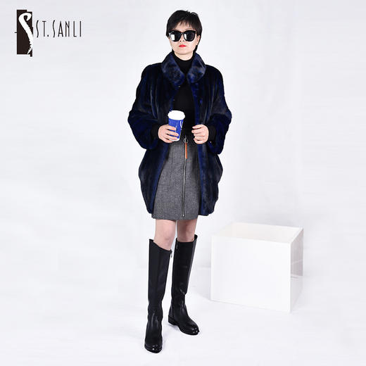 圣三利女装经典款水貂毛皮皮草SL154D002 商品图0